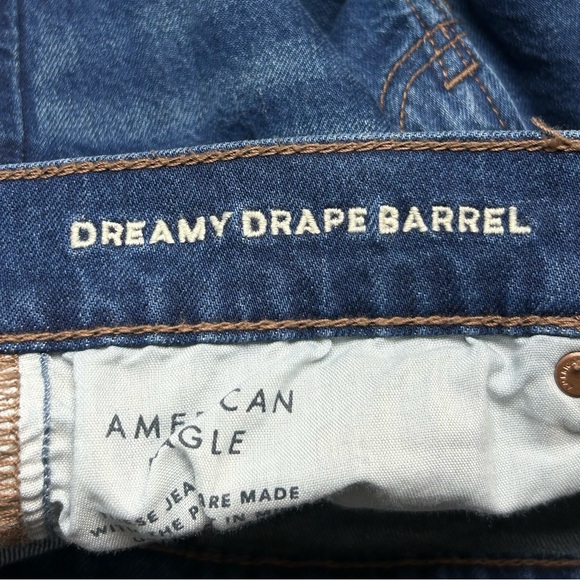 AE Dreamy Drape Strigid Barrel Jean in a Medium Wash Size 14 Long - Picture 7 of 8